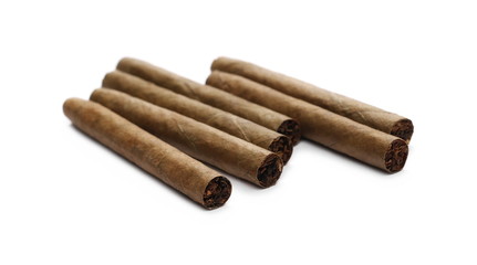 Cigarillos, cigars isolated on white background