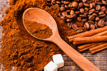 Aromatic coffee beans.