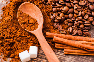 Aromatic coffee beans.