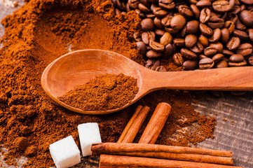 Aromatic coffee beans.