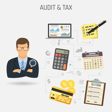 Auditing, Tax process, Accounting Banner