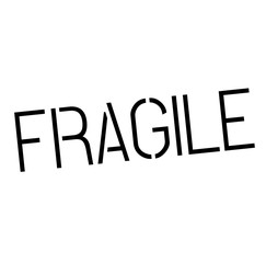 fragile stamp on white