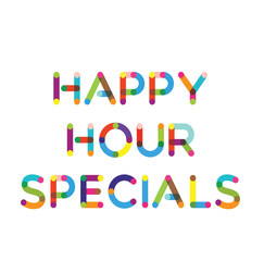 happy hour specials label
