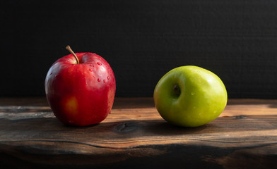 Apple on dark background