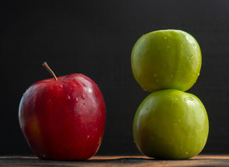 Apple on dark background