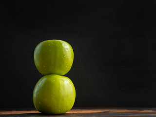Apple on dark background