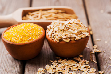 Dry oat flakes oatmeal