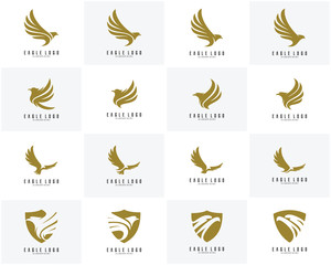 Set of Eagle logo vector