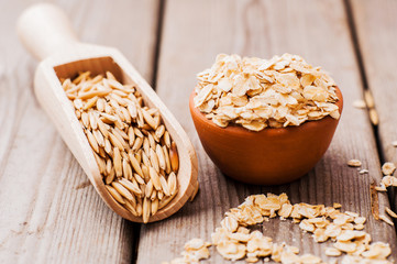 Dry oat flakes oatmeal