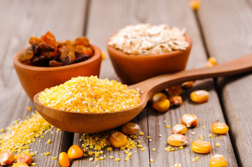 Dry oat flakes oatmeal