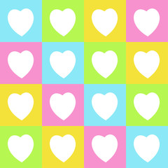 Vector pattern with colorful hearts