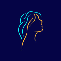 beautiful woman head logo