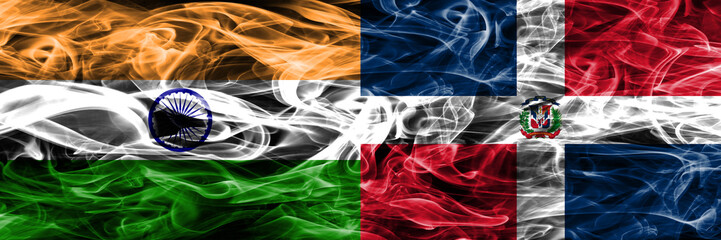 India vs Dominican Republic smoke flags placed side by side