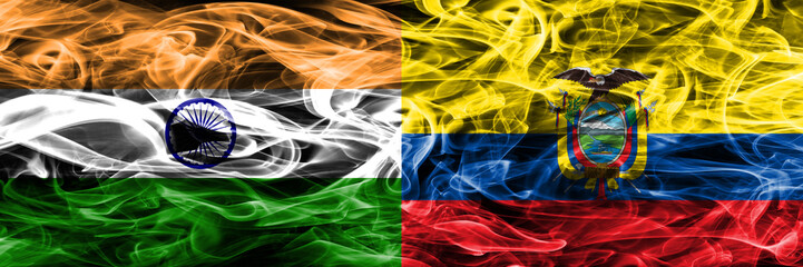 India vs Ecuador smoke flags placed side by side
