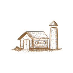 farm house vintage hand drawn logo