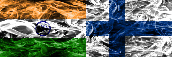 India vs Finland smoke flags placed side by side