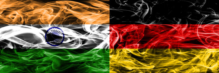 India vs Germany smoke flags placed side by side