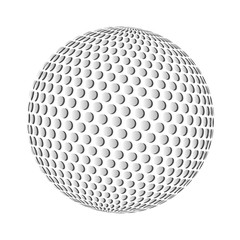 Vector of  transparent golf ball on white vackground