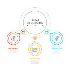 Thin line flat element for infographic. Template for diagram, graph, presentation and chart. Business concept with 3 options, parts, steps or processes. Data visualization.