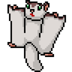 Obraz premium vector pixel art flying squirrel