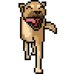 vector pixel art dog friendly