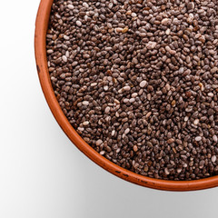 chia seeds on a white acrylic background