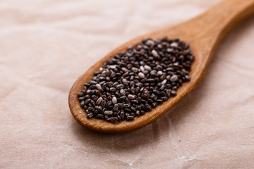 chia seeds on a light rustic background