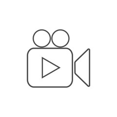 Video camera icon. Flat design. Vector illustration.