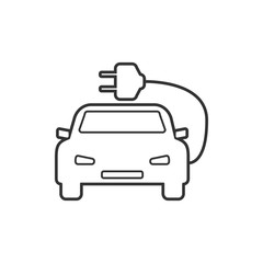 Electric auto icon. Flat design. Vector illustration.