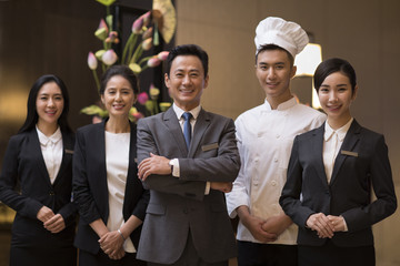 Portrait of professional service staff