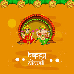 illustration of elements of hindu festival Diwali background
