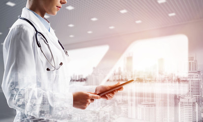 Medical industry concept by means of successful doctor