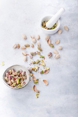 Pistachio on stone board