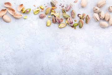 Pistachio on stone board