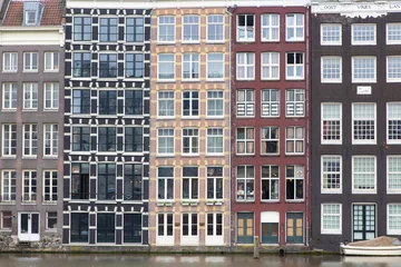 Poster Facciate di alcuni palazzi caratteristici di Amsterdam © makis7