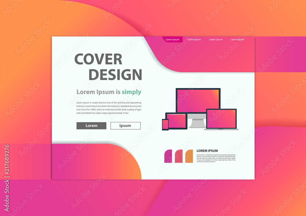 Poster web development website banner minimal geometric background, vector illustration layout template des