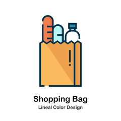 Shopping Bag Lineal Color Icon