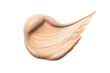 Fototapeta premium Liquid Foundation Smudge On White Background.