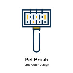 Pet Brush Line Color Icon