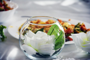 White flower in a transparent vase