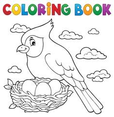 Coloring book bird topic 3