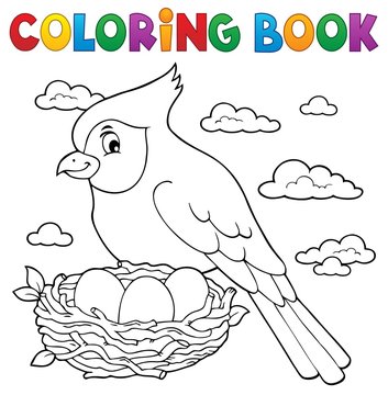 Coloring book bird topic 3