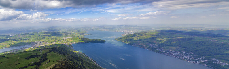 Landscape mountain and lake view from top of Rigi Kulm Luzern Switzerland