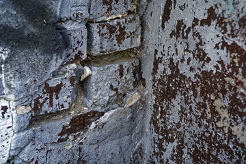 Grunge brick painted block wall, stone surface