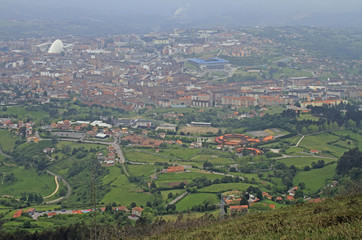 Fototapeta premium view of city Oviedo from mountain Naranco