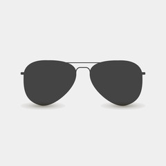 Aviators glasses vector icon. Pilot's glasses. Sunglasses protect from the sun on a gray background. Layers grouped for easy editing illustration. For your design.