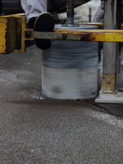 Test drilling hole in asphalt