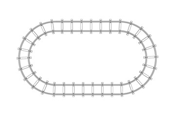 Railway track frame. Isolated on white background. Vector outline illustration.