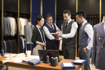 Confident fashion designers working