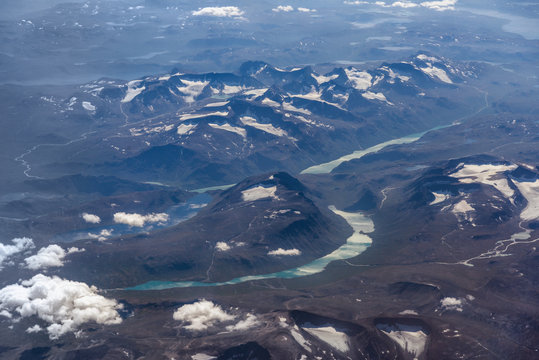 Norwegian landscape, aerial view